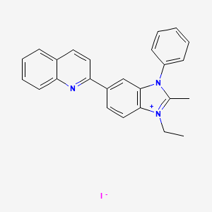 3-ethyl-2-methyl-1-phenyl-6-(2-quinolinyl)-1H-3,1-benzimidazol-3-ium iodide