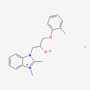 molecular formula C19H23IN2O2 B4019207 1-[2-hydroxy-3-(2-methylphenoxy)propyl]-2,3-dimethyl-1H-3,1-benzimidazol-3-ium iodide 