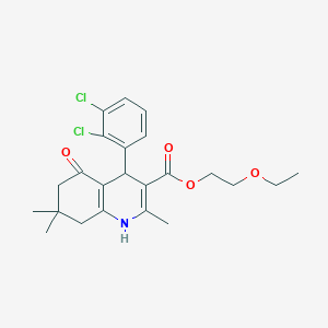 molecular formula C23H27Cl2NO4 B401921 2-Ethoxyethyl 4-(2,3-dichlorophenyl)-2,7,7-trimethyl-5-oxo-1,4,5,6,7,8-hexahydroquinoline-3-carboxylate 