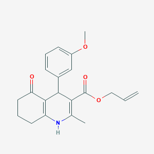 molecular formula C21H23NO4 B401922 Prop-2-enyl 2-methyl-4-[3-(methyloxy)phenyl]-5-oxo-1,4,5,6,7,8-hexahydroquinoline-3-carboxylate 
