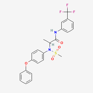 molecular formula C23H21F3N2O4S B4019227 N~2~-(methylsulfonyl)-N~2~-(4-phenoxyphenyl)-N~1~-[3-(trifluoromethyl)phenyl]alaninamide 