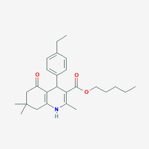 molecular formula C26H35NO3 B401923 Pentyl 4-(4-ethylphenyl)-2,7,7-trimethyl-5-oxo-1,4,5,6,7,8-hexahydroquinoline-3-carboxylate 