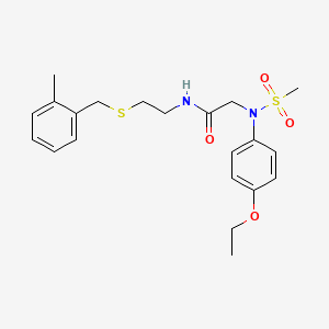 molecular formula C21H28N2O4S2 B4019236 N~2~-(4-ethoxyphenyl)-N~1~-{2-[(2-methylbenzyl)thio]ethyl}-N~2~-(methylsulfonyl)glycinamide 