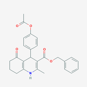 molecular formula C26H25NO5 B401924 Benzyl 4-[4-(acetyloxy)phenyl]-2-methyl-5-oxo-1,4,5,6,7,8-hexahydroquinoline-3-carboxylate 
