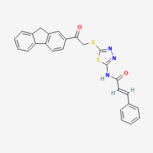 molecular formula C26H19N3O2S2 B4019244 N-(5-{[2-(9H-fluoren-2-yl)-2-oxoethyl]thio}-1,3,4-thiadiazol-2-yl)-3-phenylacrylamide 