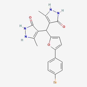 molecular formula C19H17BrN4O3 B4019253 4,4'-{[5-(4-bromophenyl)-2-furyl]methylene}bis(3-methyl-1H-pyrazol-5-ol) 