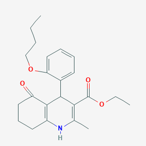 molecular formula C23H29NO4 B401926 Ethyl 4-[2-(butyloxy)phenyl]-2-methyl-5-oxo-1,4,5,6,7,8-hexahydroquinoline-3-carboxylate 