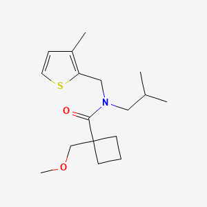 molecular formula C17H27NO2S B4019261 N-isobutyl-1-(methoxymethyl)-N-[(3-methyl-2-thienyl)methyl]cyclobutanecarboxamide 