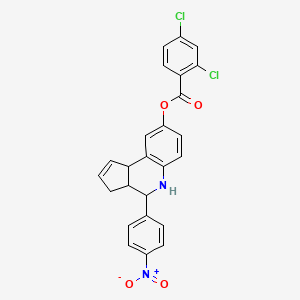 4-(4-nitrophenyl)-3a,4,5,9b-tetrahydro-3H-cyclopenta[c]quinolin-8-yl 2,4-dichlorobenzoate