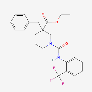 molecular formula C23H25F3N2O3 B4019293 ethyl 3-benzyl-1-({[2-(trifluoromethyl)phenyl]amino}carbonyl)-3-piperidinecarboxylate 
