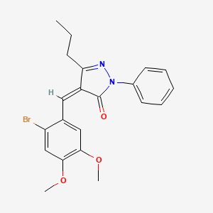 molecular formula C21H21BrN2O3 B4019312 4-(2-bromo-4,5-dimethoxybenzylidene)-2-phenyl-5-propyl-2,4-dihydro-3H-pyrazol-3-one 