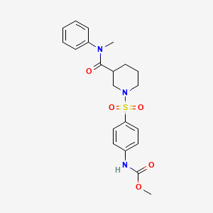 molecular formula C21H25N3O5S B4019337 甲基{4-[(3-{[甲基(苯基)氨基]羰基}-1-哌啶基)磺酰基]苯基}氨基甲酸酯 