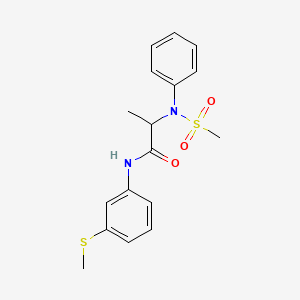 molecular formula C17H20N2O3S2 B4019356 N~2~-(methylsulfonyl)-N~1~-[3-(methylthio)phenyl]-N~2~-phenylalaninamide 