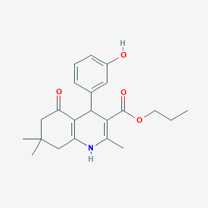 Propyl 4-(3-hydroxyphenyl)-2,7,7-trimethyl-5-oxo-1,4,5,6,7,8-hexahydroquinoline-3-carboxylate