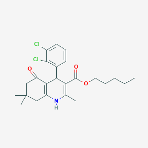 molecular formula C24H29Cl2NO3 B401937 Pentyl 4-(2,3-dichlorophenyl)-2,7,7-trimethyl-5-oxo-1,4,5,6,7,8-hexahydroquinoline-3-carboxylate 