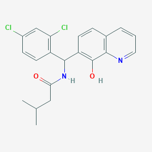 molecular formula C21H20Cl2N2O2 B4019381 N-[(2,4-dichlorophenyl)(8-hydroxy-7-quinolinyl)methyl]-3-methylbutanamide 