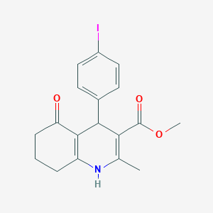 molecular formula C18H18INO3 B401939 Methyl 4-(4-iodophenyl)-2-methyl-5-oxo-1,4,5,6,7,8-hexahydroquinoline-3-carboxylate 