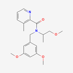 molecular formula C20H26N2O4 B4019390 N-(3,5-dimethoxybenzyl)-N-(2-methoxy-1-methylethyl)-3-methylpyridine-2-carboxamide 