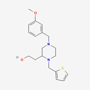 molecular formula C19H26N2O2S B4019394 2-[4-(3-methoxybenzyl)-1-(2-thienylmethyl)-2-piperazinyl]ethanol 