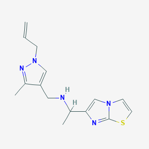 molecular formula C15H19N5S B4019403 N-[(1-allyl-3-methyl-1H-pyrazol-4-yl)methyl]-1-imidazo[2,1-b][1,3]thiazol-6-ylethanamine 