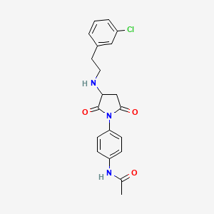 molecular formula C20H20ClN3O3 B4019405 N-[4-(3-{[2-(3-chlorophenyl)ethyl]amino}-2,5-dioxo-1-pyrrolidinyl)phenyl]acetamide 
