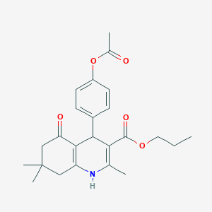 molecular formula C24H29NO5 B401941 Propyl 4-[4-(acetyloxy)phenyl]-2,7,7-trimethyl-5-oxo-1,4,5,6,7,8-hexahydroquinoline-3-carboxylate 