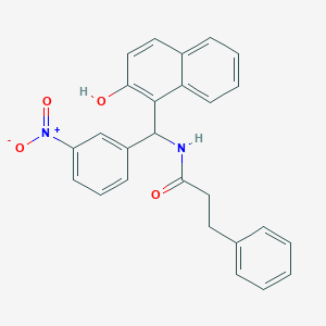 molecular formula C26H22N2O4 B4019417 N-[(2-hydroxy-1-naphthyl)(3-nitrophenyl)methyl]-3-phenylpropanamide 