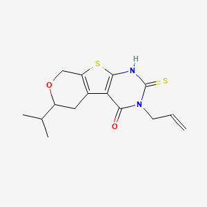 molecular formula C15H18N2O2S2 B4019425 3-allyl-6-isopropyl-2-mercapto-3,5,6,8-tetrahydro-4H-pyrano[4',3':4,5]thieno[2,3-d]pyrimidin-4-one 