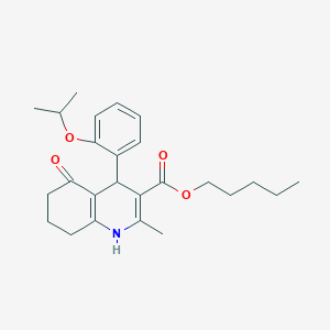 molecular formula C25H33NO4 B401943 Pentyl 4-(2-isopropoxyphenyl)-2-methyl-5-oxo-1,4,5,6,7,8-hexahydro-3-quinolinecarboxylate 