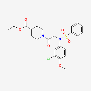 molecular formula C23H27ClN2O6S B4019433 ethyl 1-[N-(3-chloro-4-methoxyphenyl)-N-(phenylsulfonyl)glycyl]-4-piperidinecarboxylate 