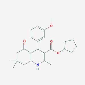 molecular formula C25H31NO4 B401944 Cyclopentyl 2,7,7-trimethyl-4-[3-(methyloxy)phenyl]-5-oxo-1,4,5,6,7,8-hexahydroquinoline-3-carboxylate 