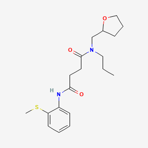 molecular formula C19H28N2O3S B4019442 N'-[2-(methylthio)phenyl]-N-propyl-N-(tetrahydrofuran-2-ylmethyl)succinamide 