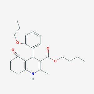 molecular formula C24H31NO4 B401945 Butyl 2-methyl-5-oxo-4-(2-propoxyphenyl)-1,4,5,6,7,8-hexahydroquinoline-3-carboxylate 
