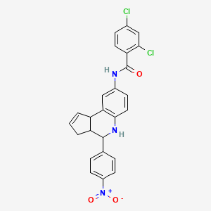 2,4-dichloro-N-[4-(4-nitrophenyl)-3a,4,5,9b-tetrahydro-3H-cyclopenta[c]quinolin-8-yl]benzamide