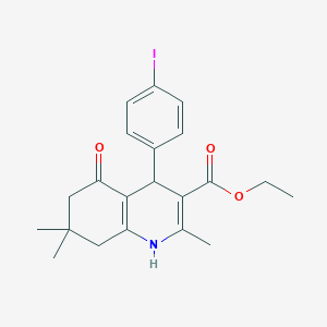 molecular formula C21H24INO3 B401946 Ethyl 4-(4-iodophenyl)-2,7,7-trimethyl-5-oxo-1,4,5,6,7,8-hexahydroquinoline-3-carboxylate 