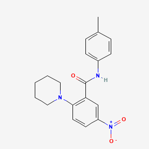 molecular formula C19H21N3O3 B4019494 N-(4-methylphenyl)-5-nitro-2-(1-piperidinyl)benzamide 