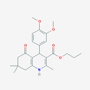 molecular formula C24H31NO5 B401951 Propyl 4-(3,4-dimethoxyphenyl)-2,7,7-trimethyl-5-oxo-1,4,5,6,7,8-hexahydroquinoline-3-carboxylate 