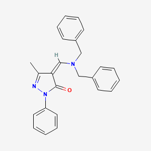 molecular formula C25H23N3O B4019516 4-[(dibenzylamino)methylene]-5-methyl-2-phenyl-2,4-dihydro-3H-pyrazol-3-one 