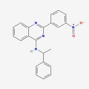 molecular formula C22H18N4O2 B4019542 2-(3-nitrophenyl)-N-(1-phenylethyl)-4-quinazolinamine 