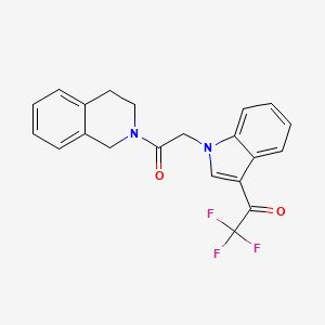 molecular formula C21H17F3N2O2 B4019555 1-{1-[2-(3,4-dihydro-2(1H)-isoquinolinyl)-2-oxoethyl]-1H-indol-3-yl}-2,2,2-trifluoroethanone 