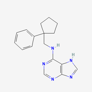 molecular formula C17H19N5 B4019558 N-[(1-phenylcyclopentyl)methyl]-9H-purin-6-amine 