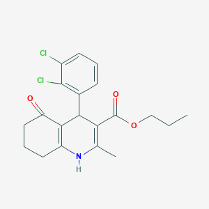 molecular formula C20H21Cl2NO3 B401956 Propyl 4-(2,3-dichlorophenyl)-2-methyl-5-oxo-1,4,5,6,7,8-hexahydroquinoline-3-carboxylate 