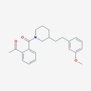 molecular formula C23H27NO3 B4019562 1-[2-({3-[2-(3-methoxyphenyl)ethyl]-1-piperidinyl}carbonyl)phenyl]ethanone 