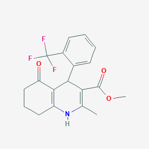 molecular formula C19H18F3NO3 B401958 Methyl 2-methyl-5-oxo-4-[2-(trifluoromethyl)phenyl]-1,4,5,6,7,8-hexahydro-3-quinolinecarboxylate 