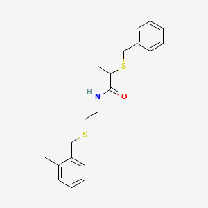 molecular formula C20H25NOS2 B4019604 2-(benzylthio)-N-{2-[(2-methylbenzyl)thio]ethyl}propanamide 