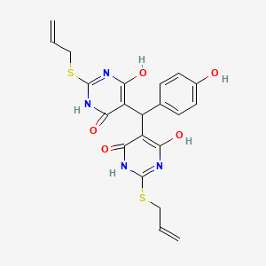 molecular formula C21H20N4O5S2 B4019619 5,5'-[(4-hydroxyphenyl)methylene]bis[2-(allylthio)-6-hydroxy-4(3H)-pyrimidinone] 