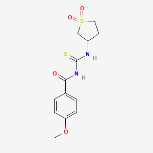 molecular formula C13H16N2O4S2 B4019620 N-{[(1,1-dioxidotetrahydro-3-thienyl)amino]carbonothioyl}-4-methoxybenzamide 