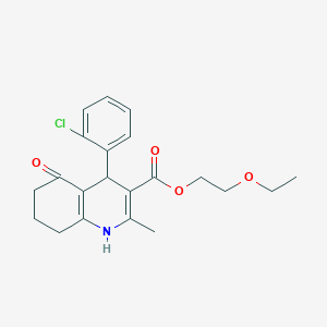 molecular formula C21H24ClNO4 B401963 2-(Ethyloxy)ethyl 4-(2-chlorophenyl)-2-methyl-5-oxo-1,4,5,6,7,8-hexahydroquinoline-3-carboxylate 