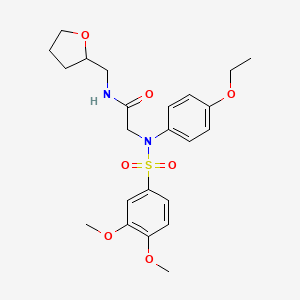 molecular formula C23H30N2O7S B4019640 N~2~-[(3,4-dimethoxyphenyl)sulfonyl]-N~2~-(4-ethoxyphenyl)-N~1~-(tetrahydro-2-furanylmethyl)glycinamide 