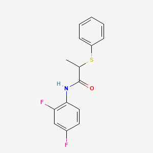molecular formula C15H13F2NOS B4019658 N-(2,4-difluorophenyl)-2-(phenylthio)propanamide 
